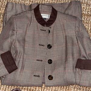 Kasper A.S.L Brown houndstooth blazer dress